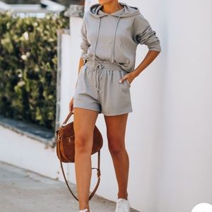 Vici Rowe knit hoodie and shorts set